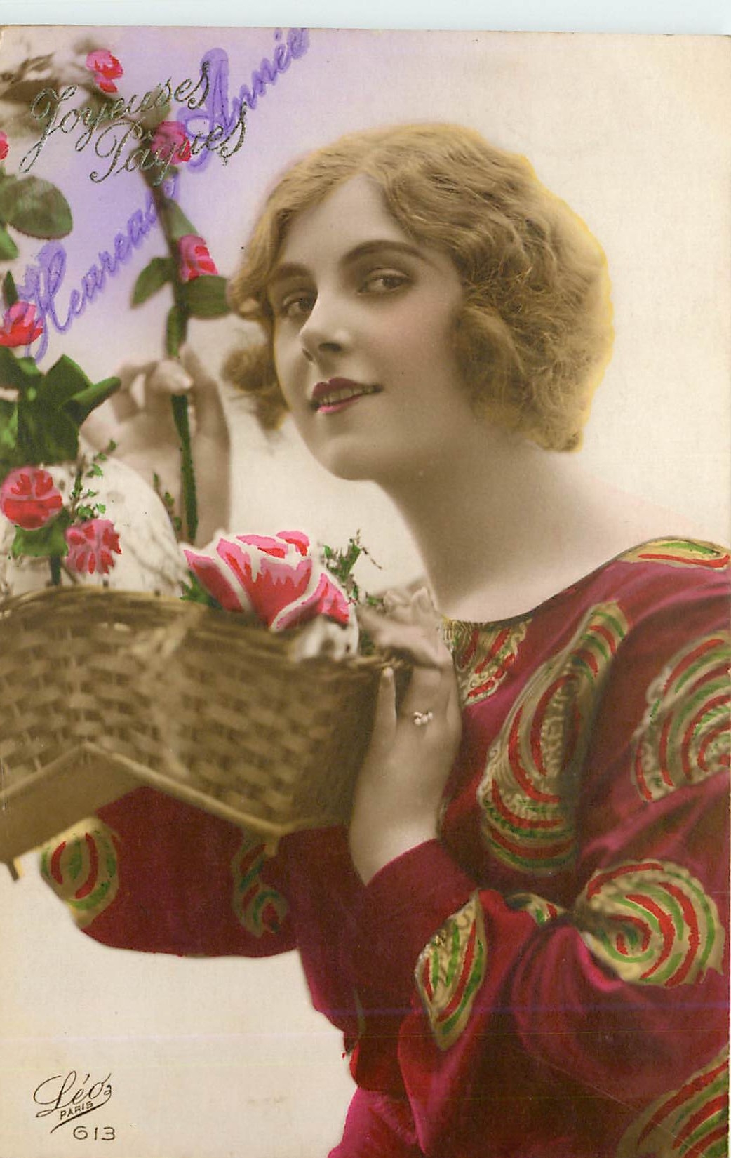 CPA VŒUX Femme