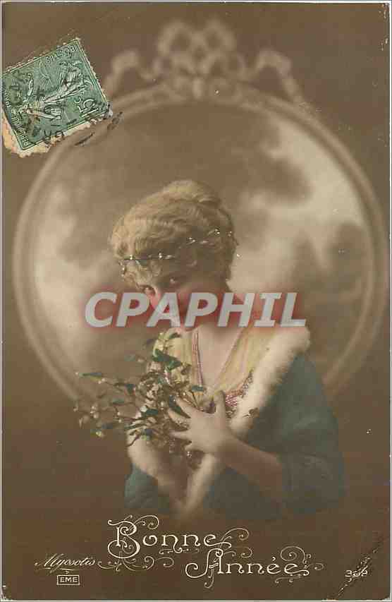 CPA VŒUX Femme