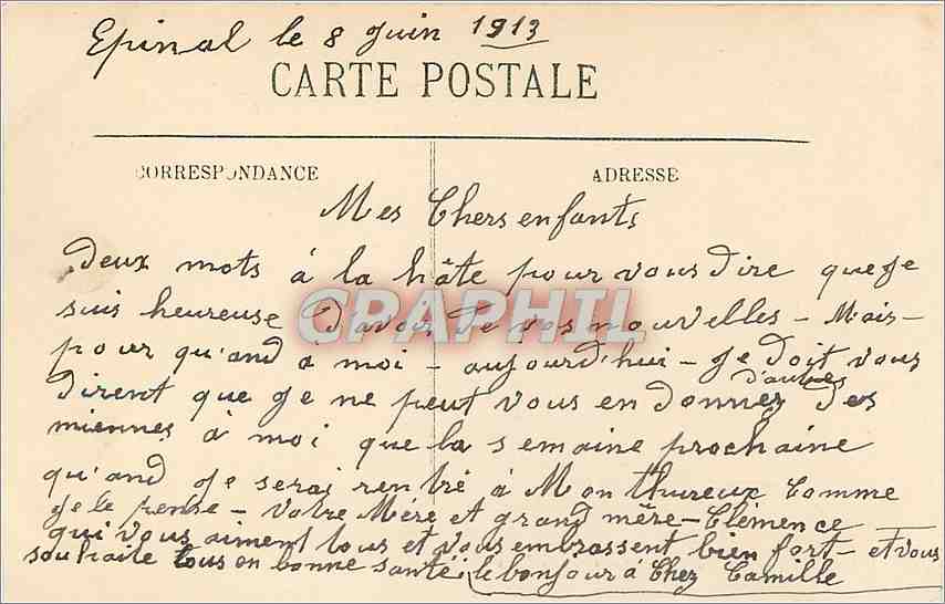 CPA EPINAL-La Moselle par Grandes Eaux — Back
