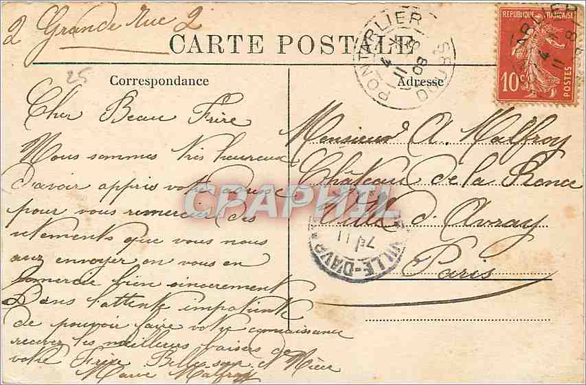 CPA pontarlier-Les fort de Jeux et du Larmont — Rückseite