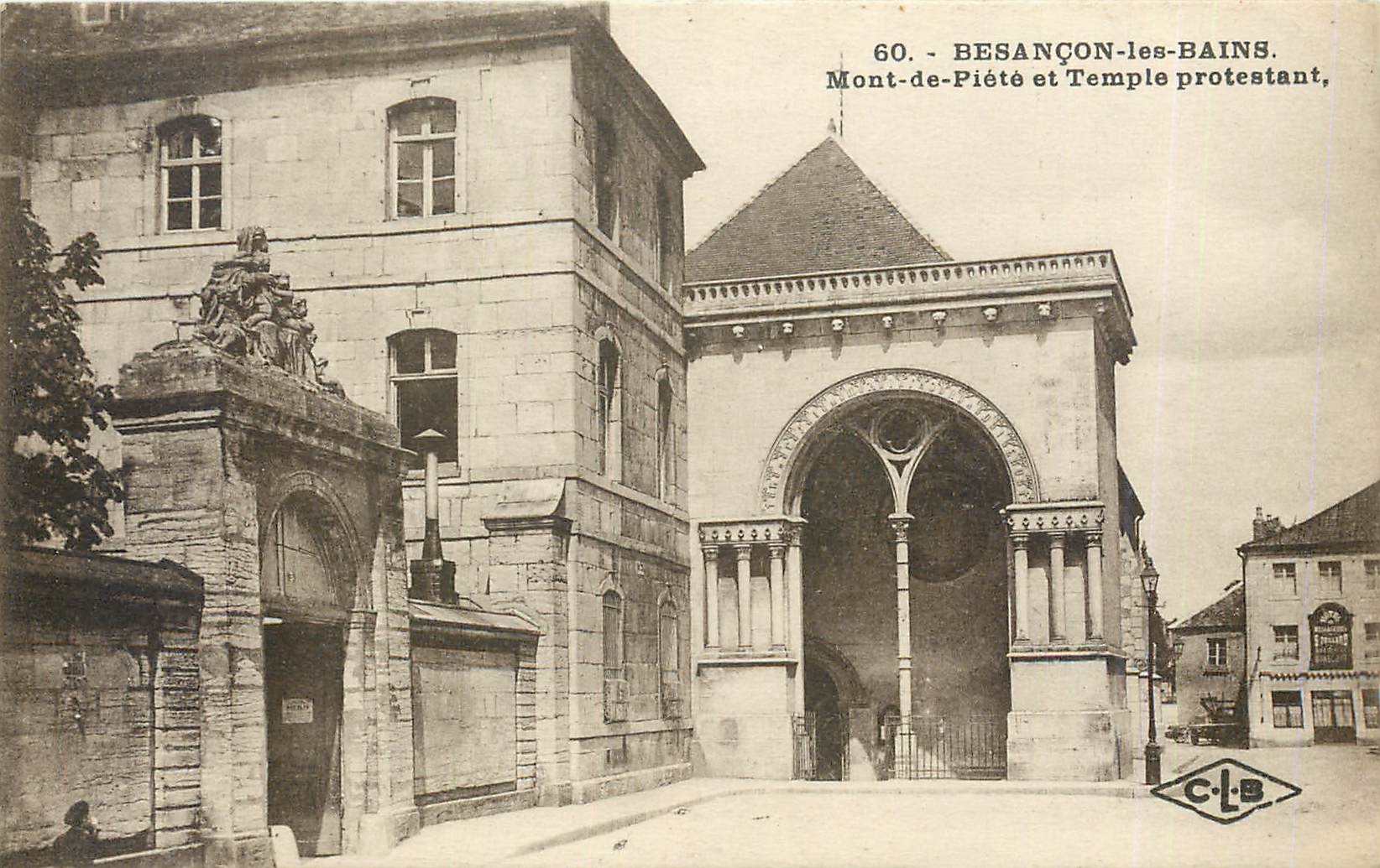 Besançon-les-Bains — Mont-de-Piété et Temple protestant — C.L.B.