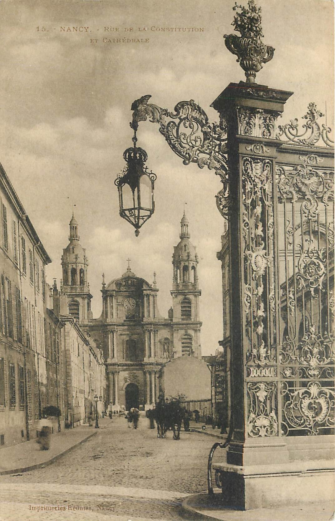 Nancy - Rue de la Constitution et Cathédrale — Imprimeries Réunies, Nancy, n°15