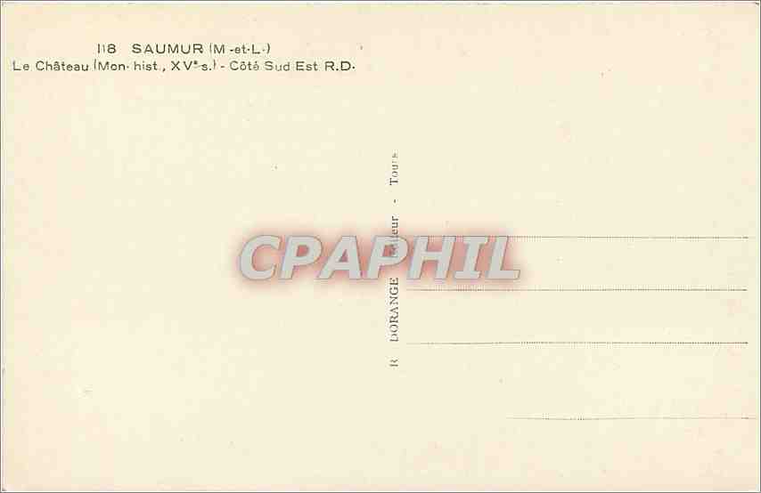 CPA SAUMUR(M ET L)-Le Chateau Monhist  Xve s-Cote Sud Est  — Rückseite