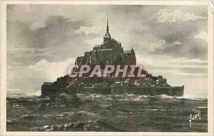 CPA MONT ST MICHEL( mancHe)-le Mont par maree d'equinoxe