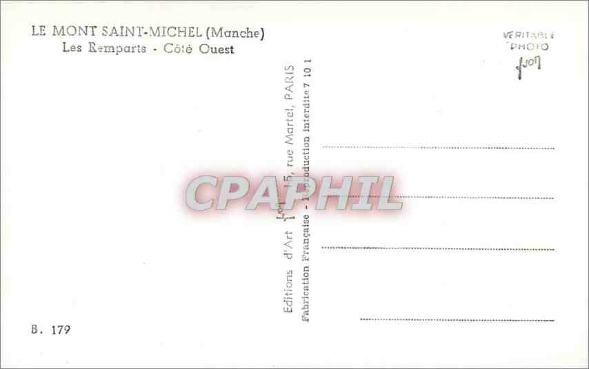 CPA MONT ST MICHEL-Les Remparts-ote Ouest — Verso