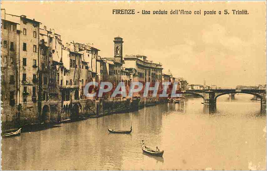 CPA Firenze-Una vedula dell arno col ponte a S trinita col 