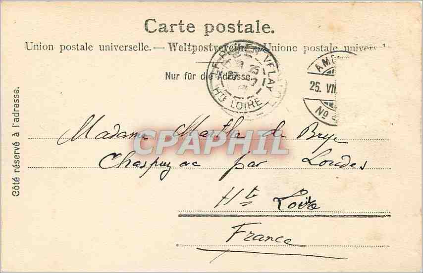 CPA Geneve et le mont blanc — Verso