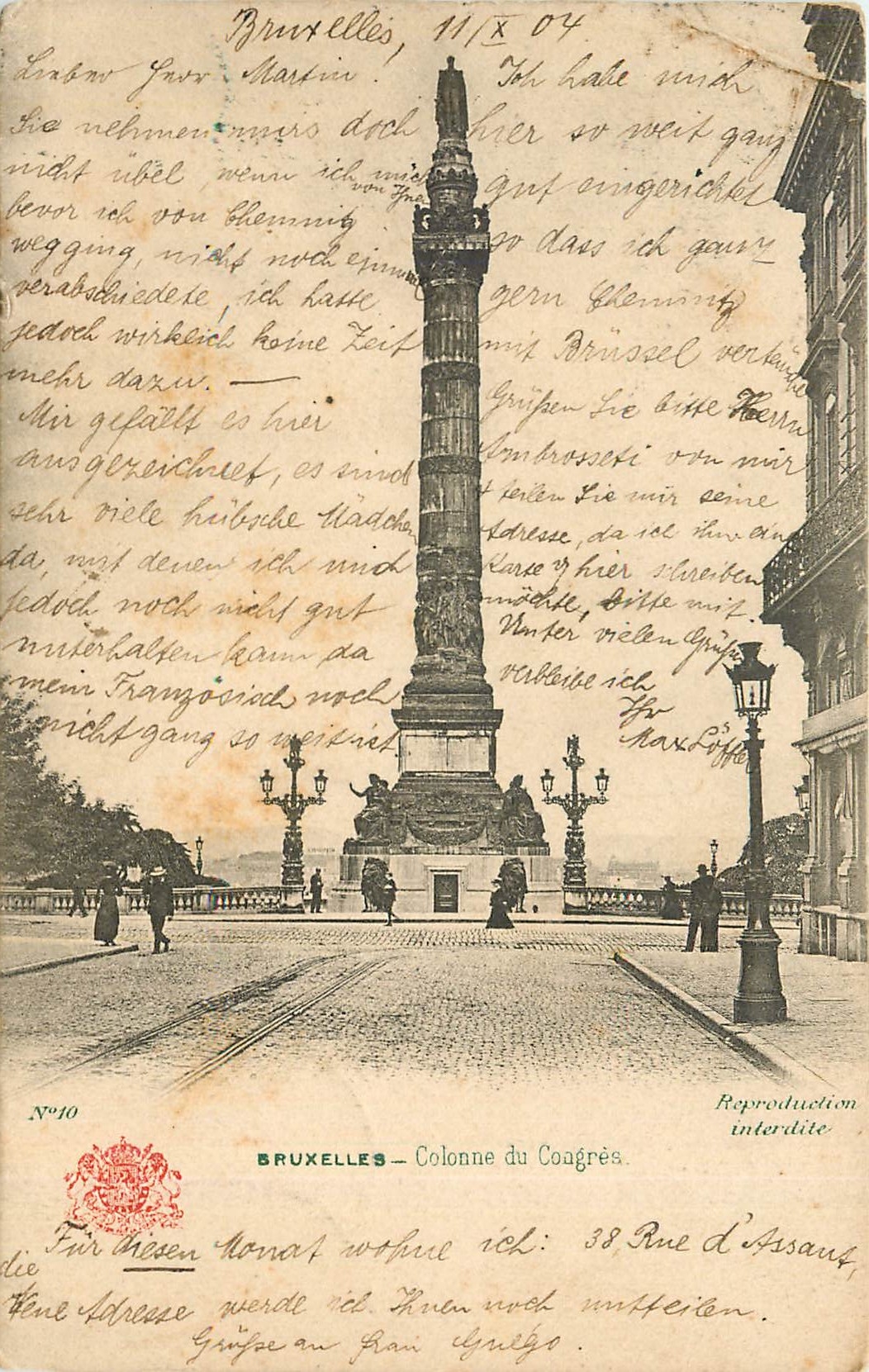 CPA Bruxelles-Colonne du Congres