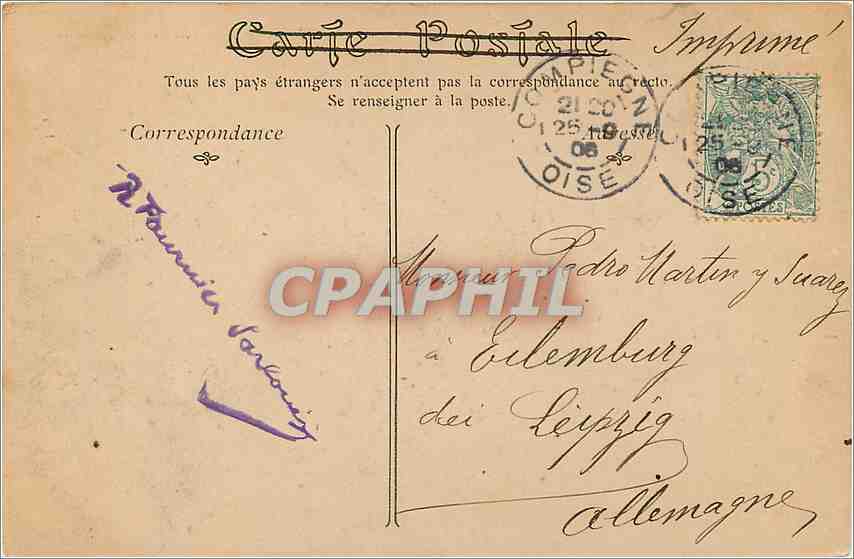 CPA Compiegne-Le chateau et les Terrasses — Verso