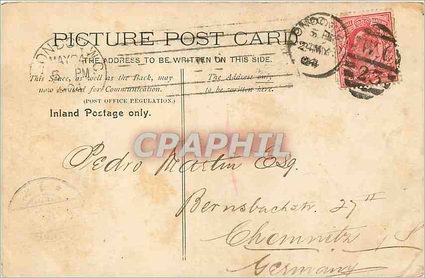 Windsor Castle — vue du château et du fleuve — éditeur non identifié, n° 224 — Verso