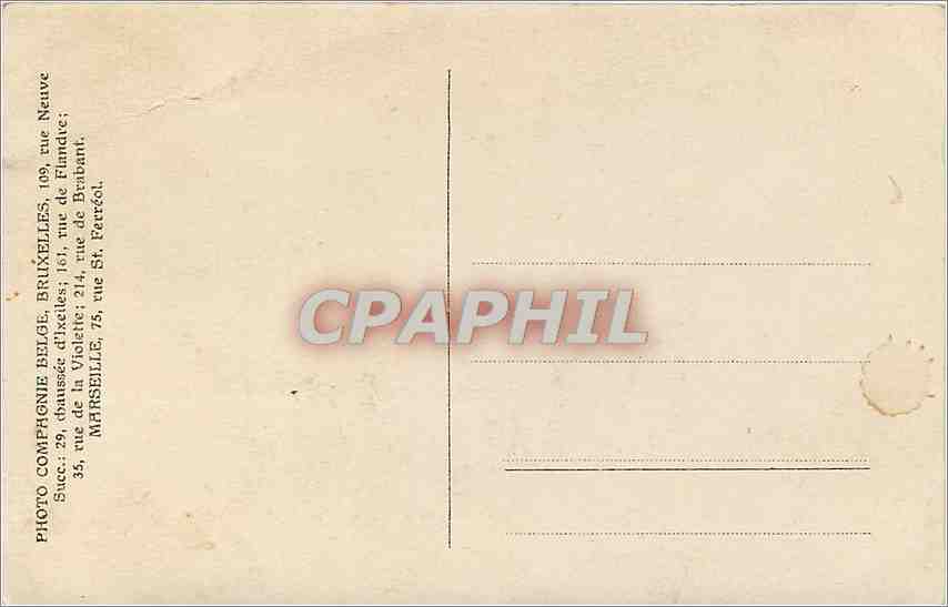 CARTE PHOTO Photo compagnie belge   bruxelles  109  rue neuve — Verso