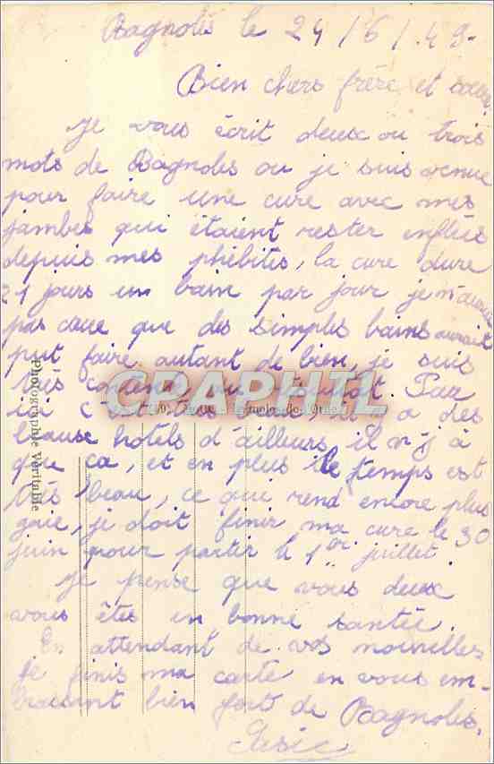 CPA Bagnoles de l'orne-le grand Hotel et ses jardins — Rückseite