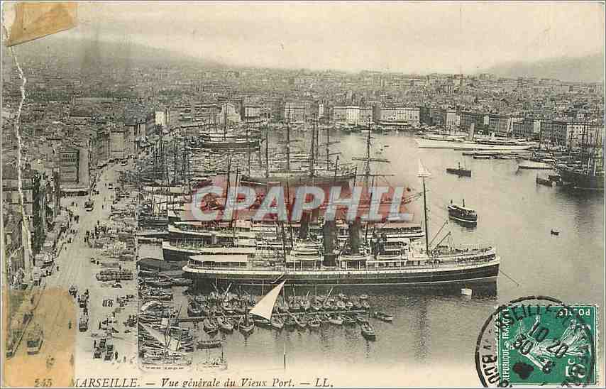 CPA Marseille-vue generale du Vieux Port Bateaux