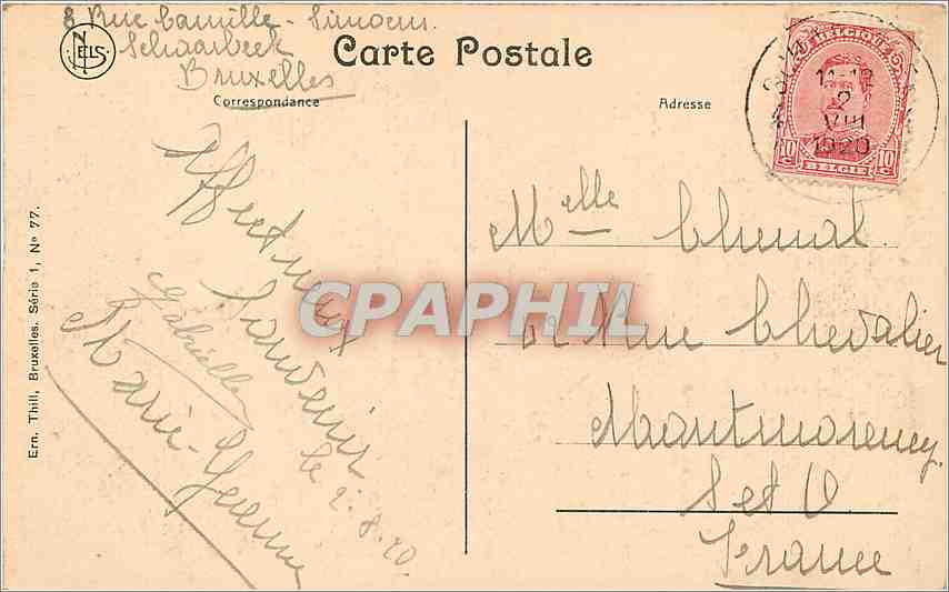 CPA Bruxelles-vue sur la place Royale — Rückseite