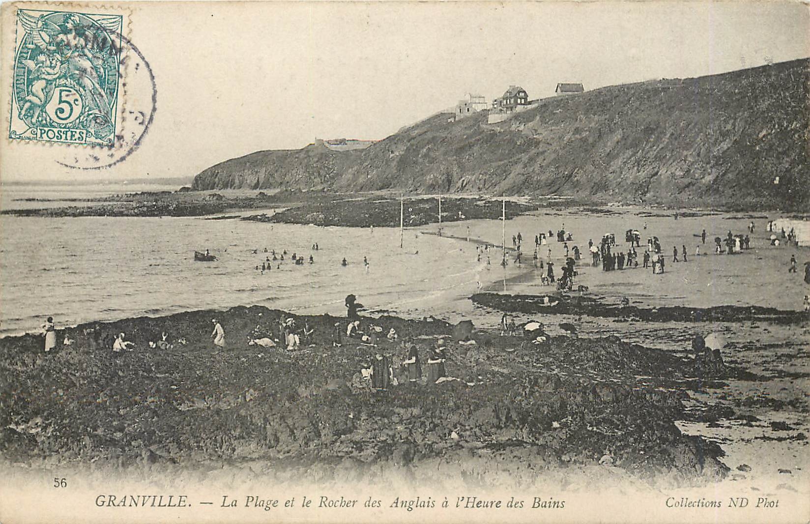 Granville — La Plage et le Rocher des Anglais à l'Heure des Bains — Collections ND Phot
