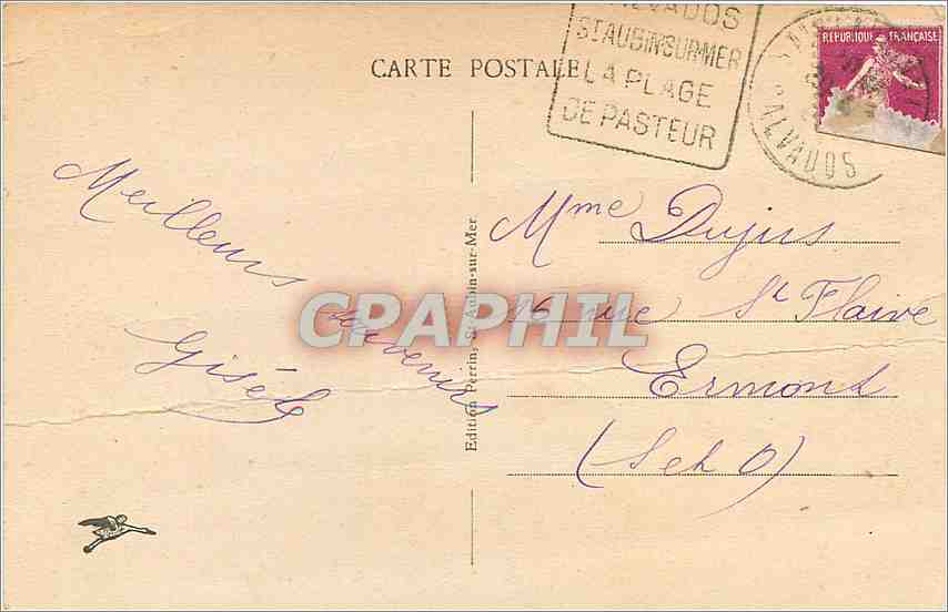 CPA St Aubin sur mer-la plage — Rückseite