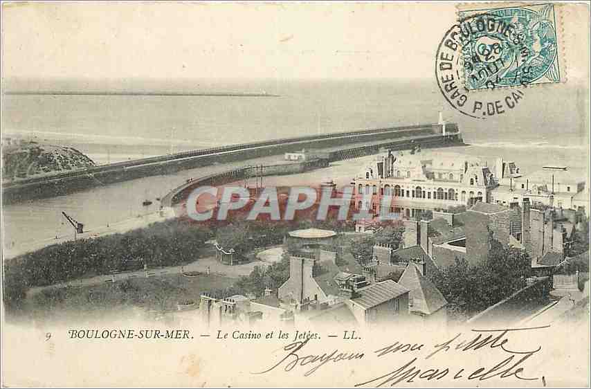 Boulogne-sur-Mer — Le Casino et les Jetées — L.L.