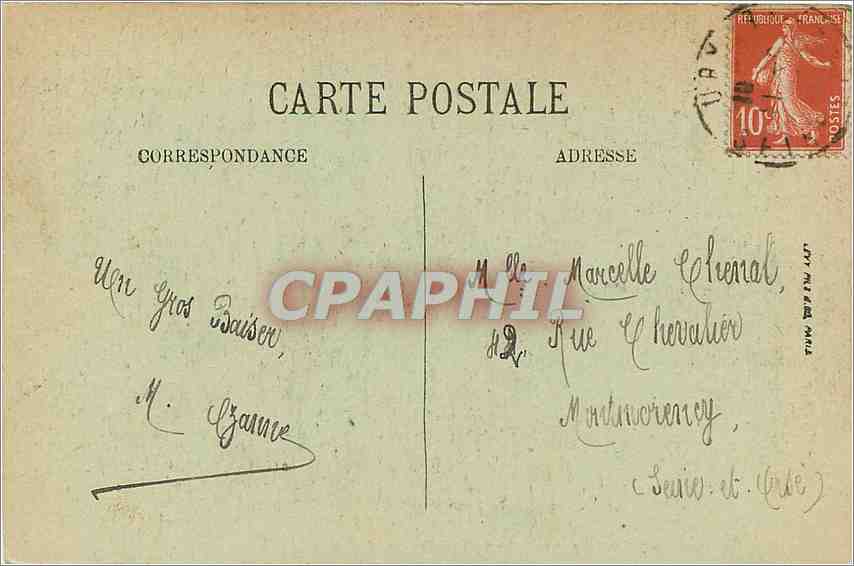 CPA Fontainbleau La foret Le chaos des Artistes — Rückseite