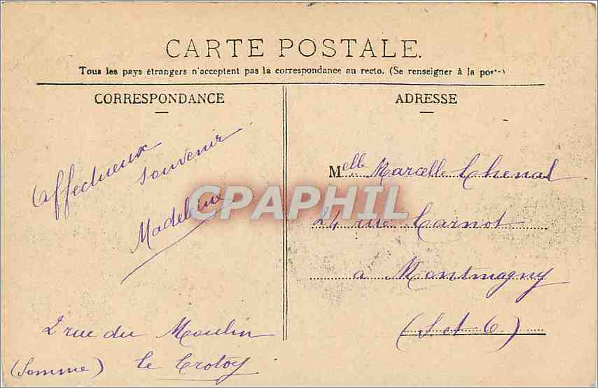 CPA La jetee un jour de tempete Phare — Rückseite