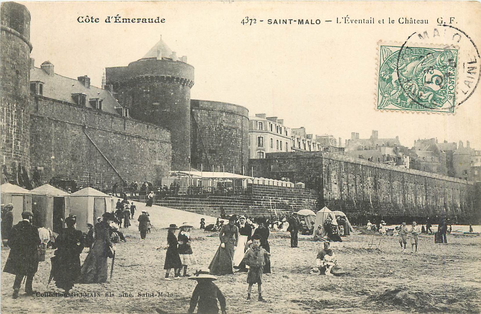 CPA Cote d'emeraude Saint Malo L'eventail et le Chateau GF
