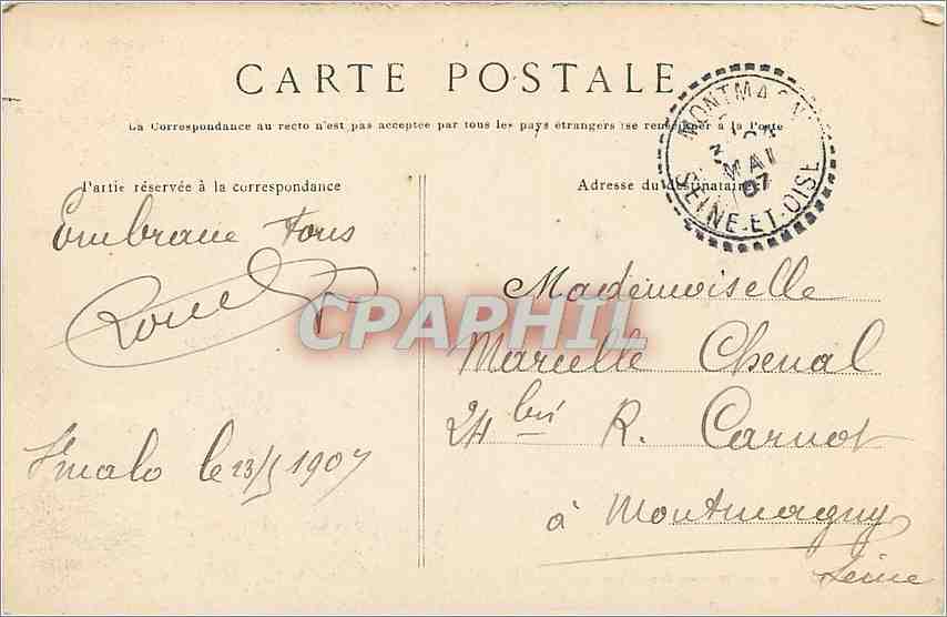 CPA Cote d'emeraude Saint Malo L'eventail et le Chateau GF — Verso