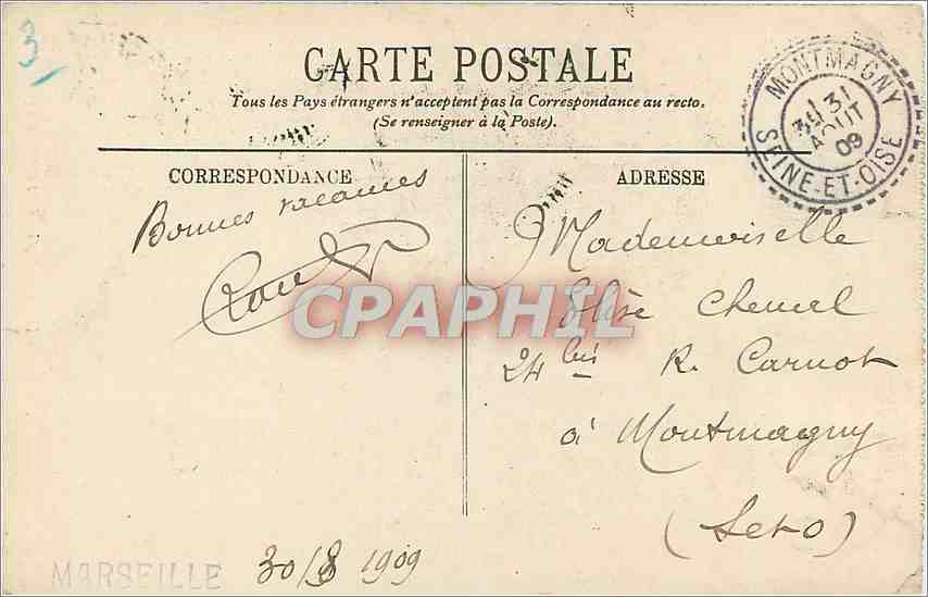CPA Marseille Notre Dame de la garde et l'Ascenceur LL — Rückseite
