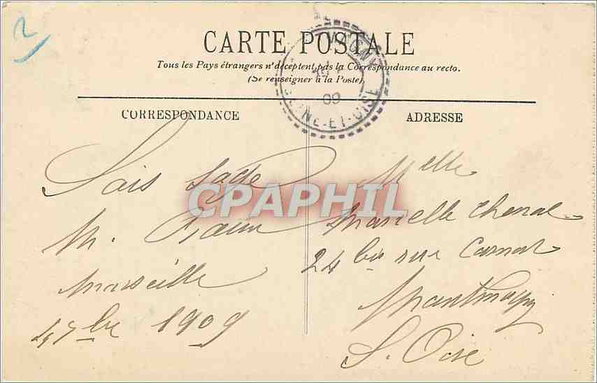 CPA Marseille La Chateau d'If LL Phare — Rückseite