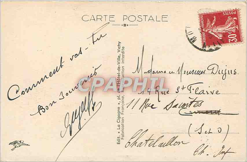 CPA Le bourbonnais pittoresque Bourbon l'archambault le lac et le vieux Chteau des Bourbons XIII e s — Rückseite