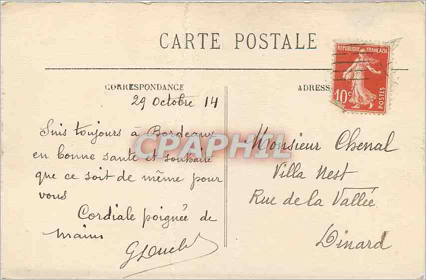 CPA Bordeaux le pont sur la garonne BR — Verso