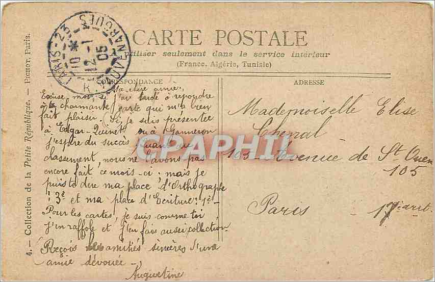 CPA Paris le palais de Luxembourg — Rückseite