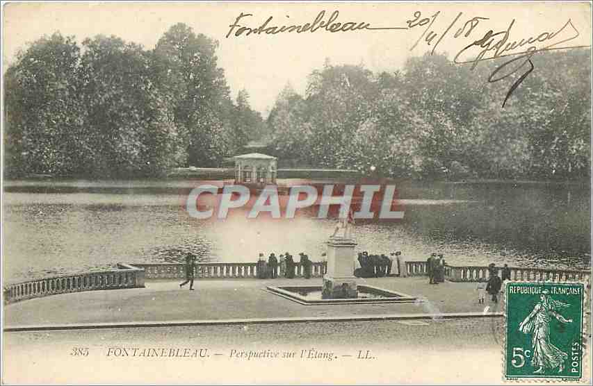Fontainebleau — Perspective sur l'Étang — LL. — n°385 - Recto