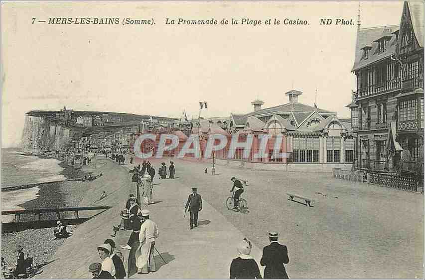 CPA Mers les bains somme la promenade la plage et le casino