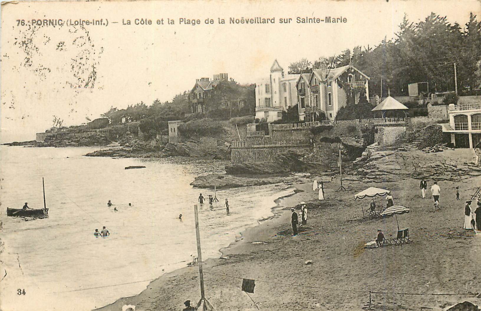 CPA Pornic loire inf  la cote et la plage de la noeveillard sur sainte Marie