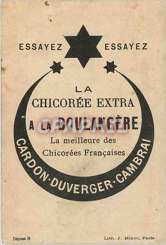 Chromo La chicoree extra a la boulangere la meilleure des chicoree francaises Cardon Duverger Cambra — Rückseite