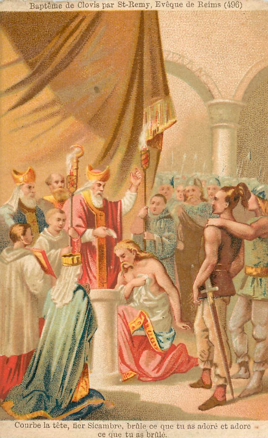 Chromo Courbe la tete fier sicambre brule se que tu as adore et adore ce que tu as brule