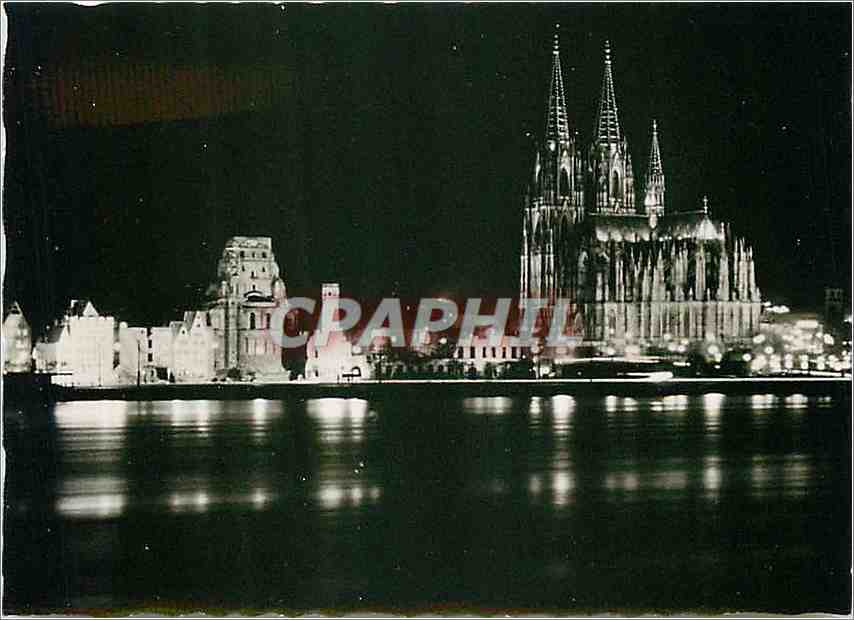 CPM Cologne lerive du Rhin brillament illuminee
