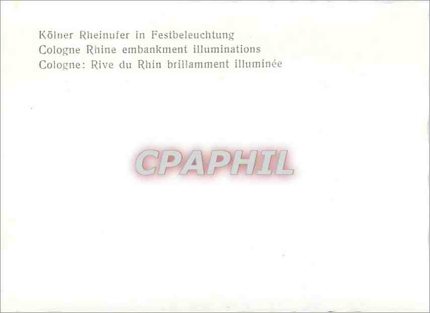 CPM Cologne lerive du Rhin brillament illuminee — Rückseite