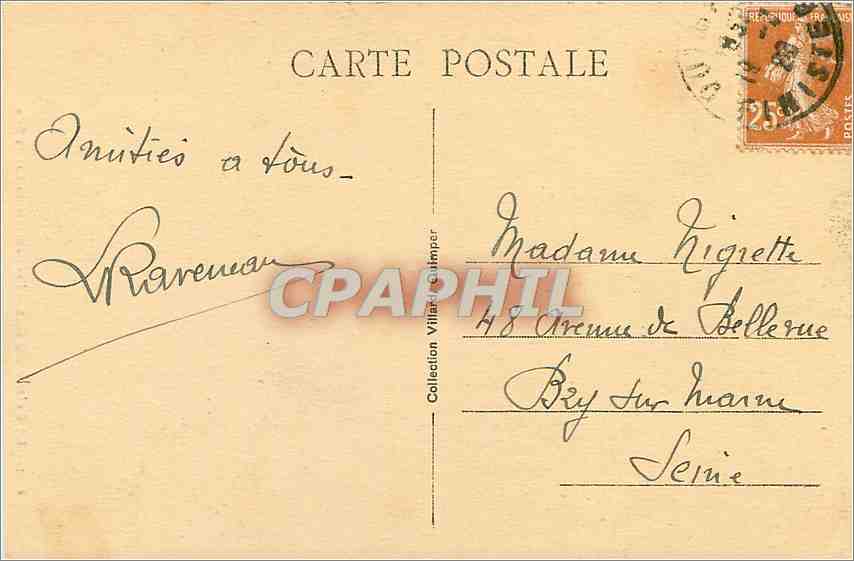 CPA La pointe du Raz les courants du Raz de Sein — Rückseite