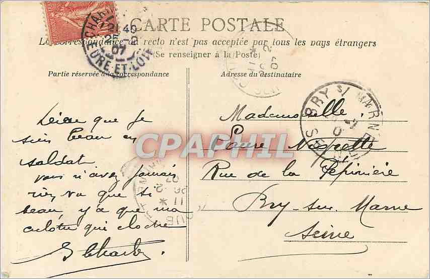 CPA Chartres Cathedrale la Vierge du Pilier — Verso