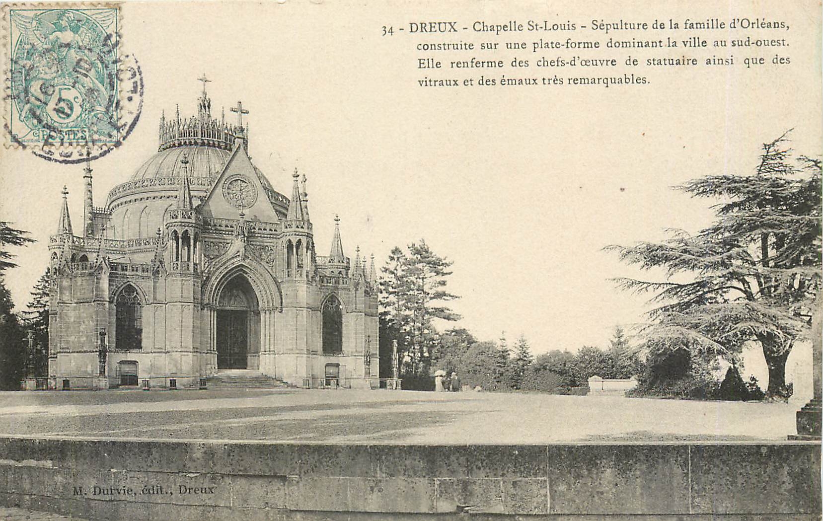Dreux - Cappella di San Luigi — Sepoltura della famiglia d'Orléans — M. Durvie, editore, Dreux