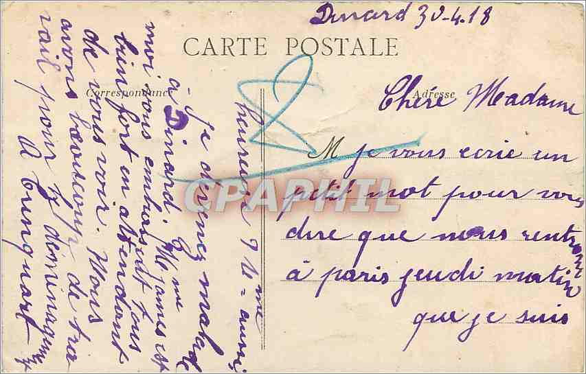 CPA Dinard vue prise du Prieure — Rückseite