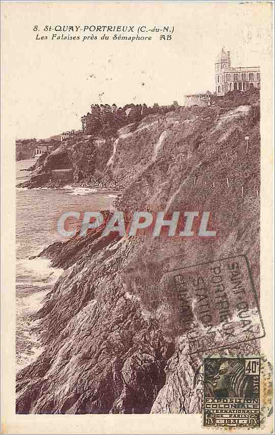 CPA St Quay portrieux ( C du N) Les falaises pres du Semaphore AB