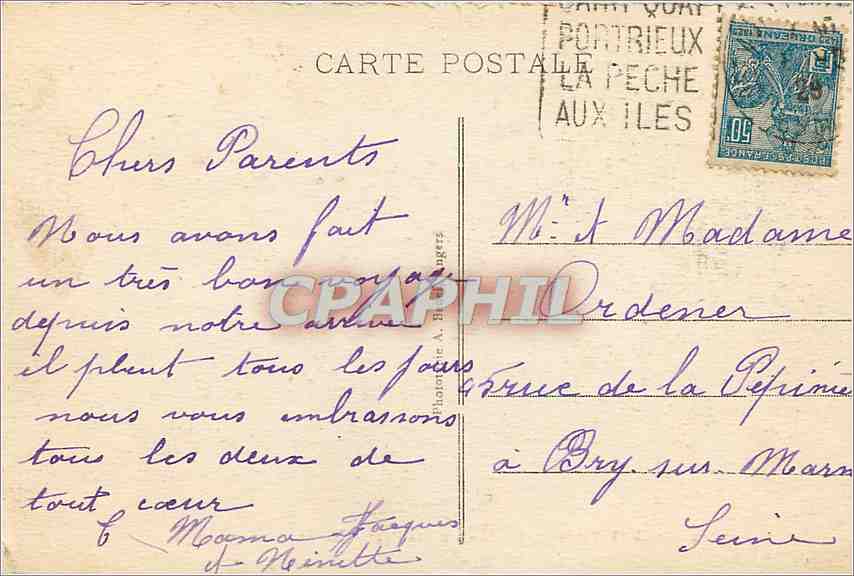 St-QUAY-PORTRIEUX (C.-du-N.) — La Plage et l'Île de la Comtesse — A. B. — Reverso