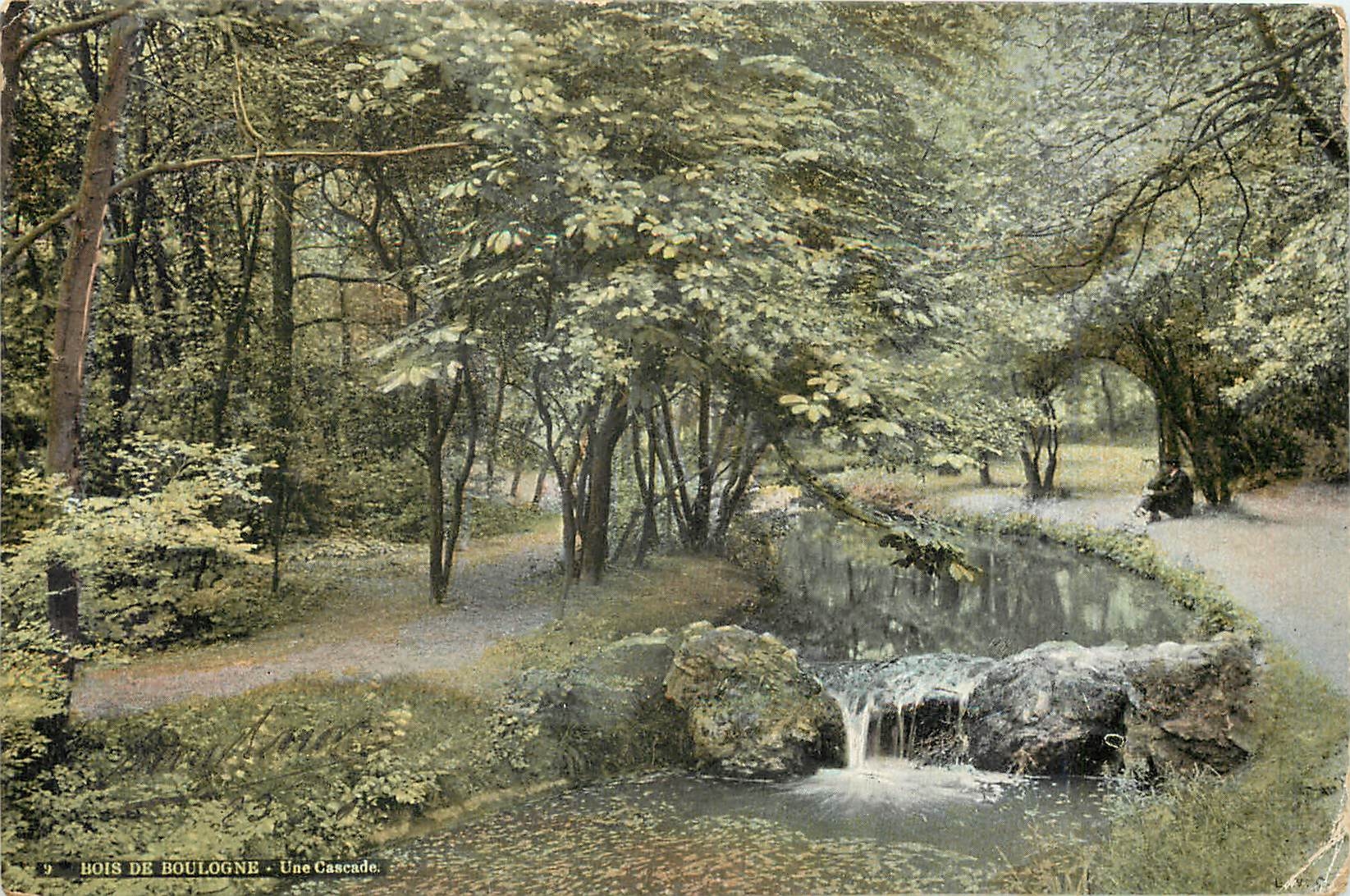 Bois de Boulogne — Une Cascade — éditeur inconnu, n°9