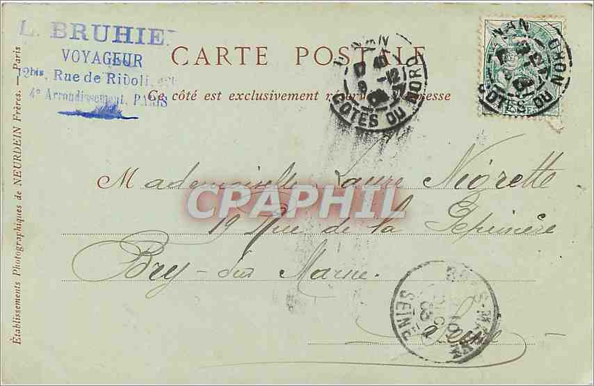CPA Bords de la Rance le chene vert — Rückseite