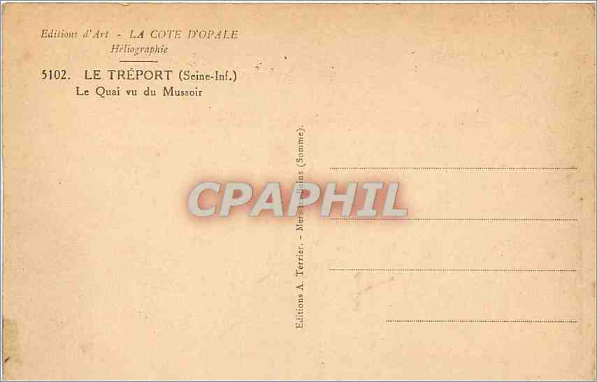 CPA le treport Seine inf le quai vu du Mussoir — Rückseite