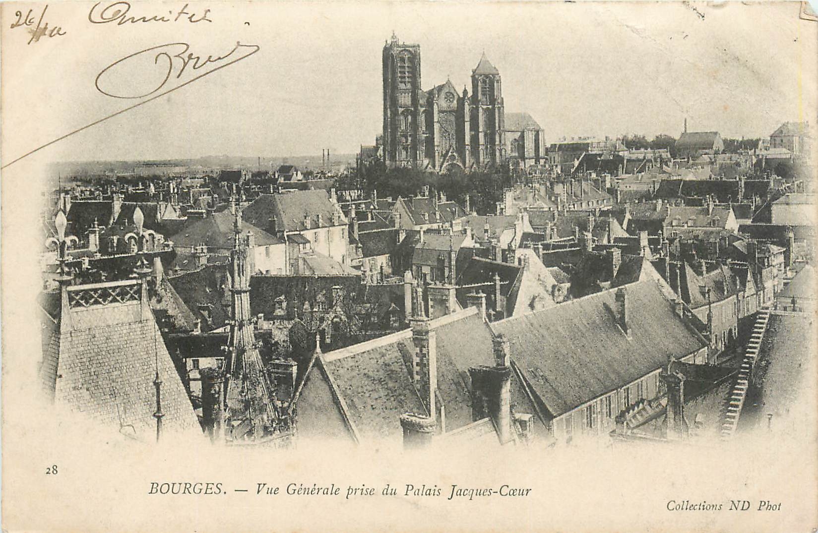 CPA Bourges vue generale prise du Palis Jacques Coeur