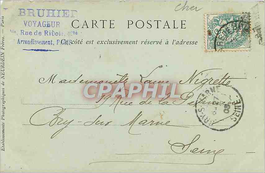 CPA Bourges vue generale prise du Palis Jacques Coeur — Rückseite