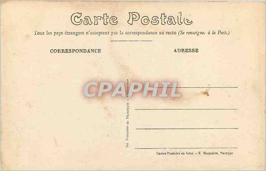 CPA Bourges palais Jacques Coeur Vue prise de la place Berry — Rückseite