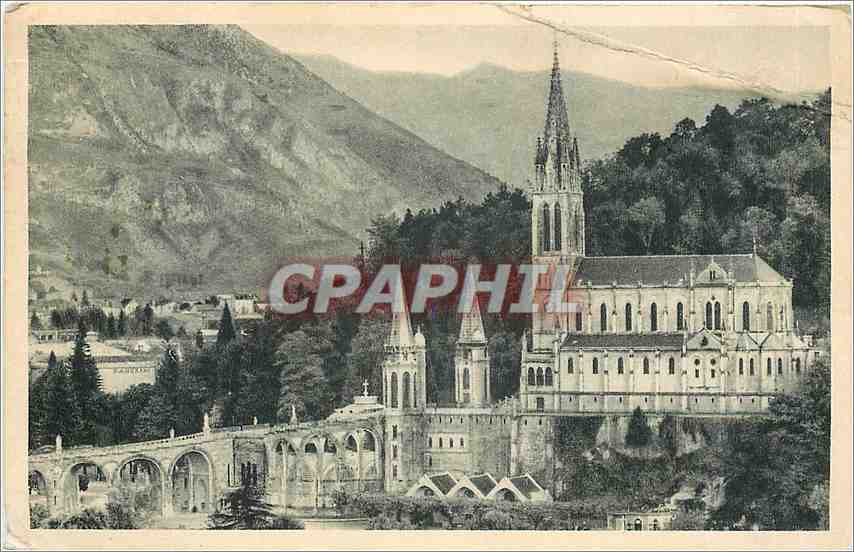CPA Lourdes l bsilique et le pie du jer PD